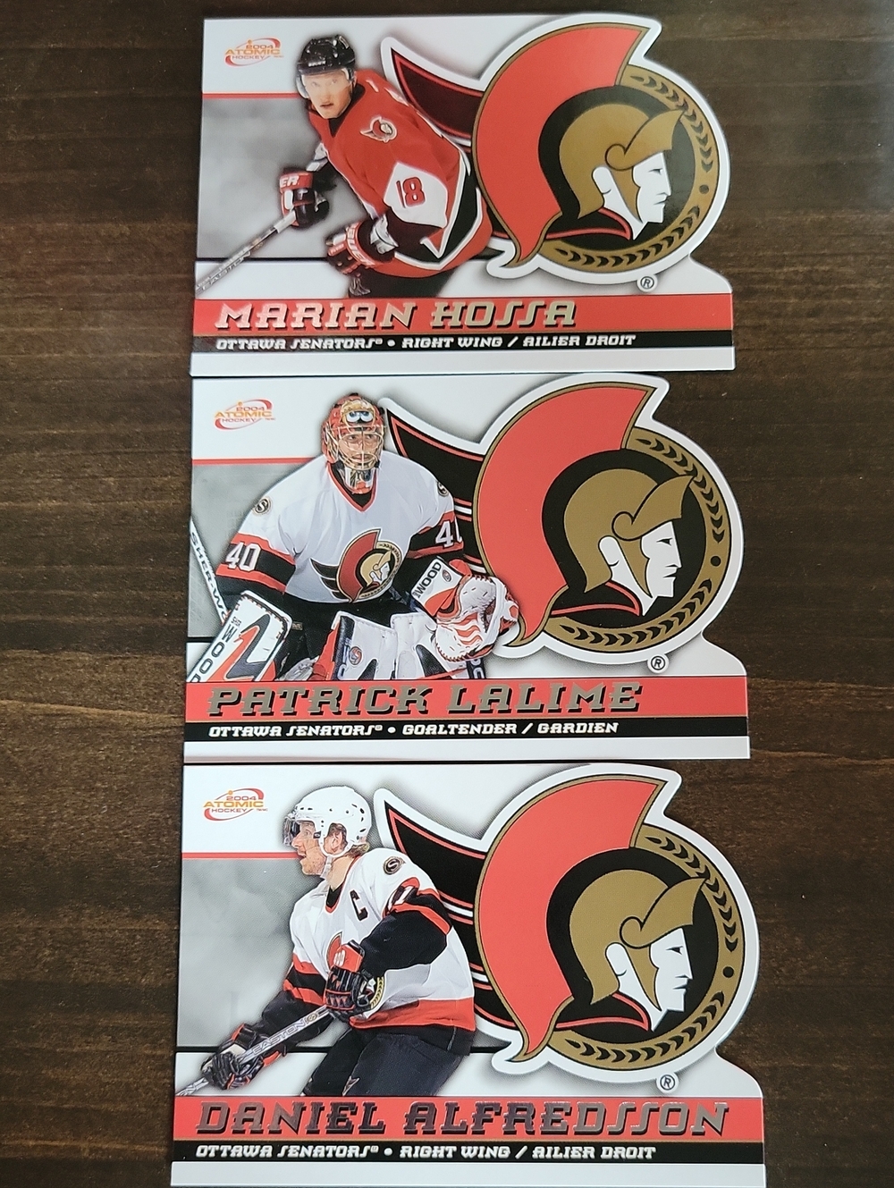 2003 McDonalds Ottawa Senators Hockey Card Set — Red, Black & Gold Team Cards